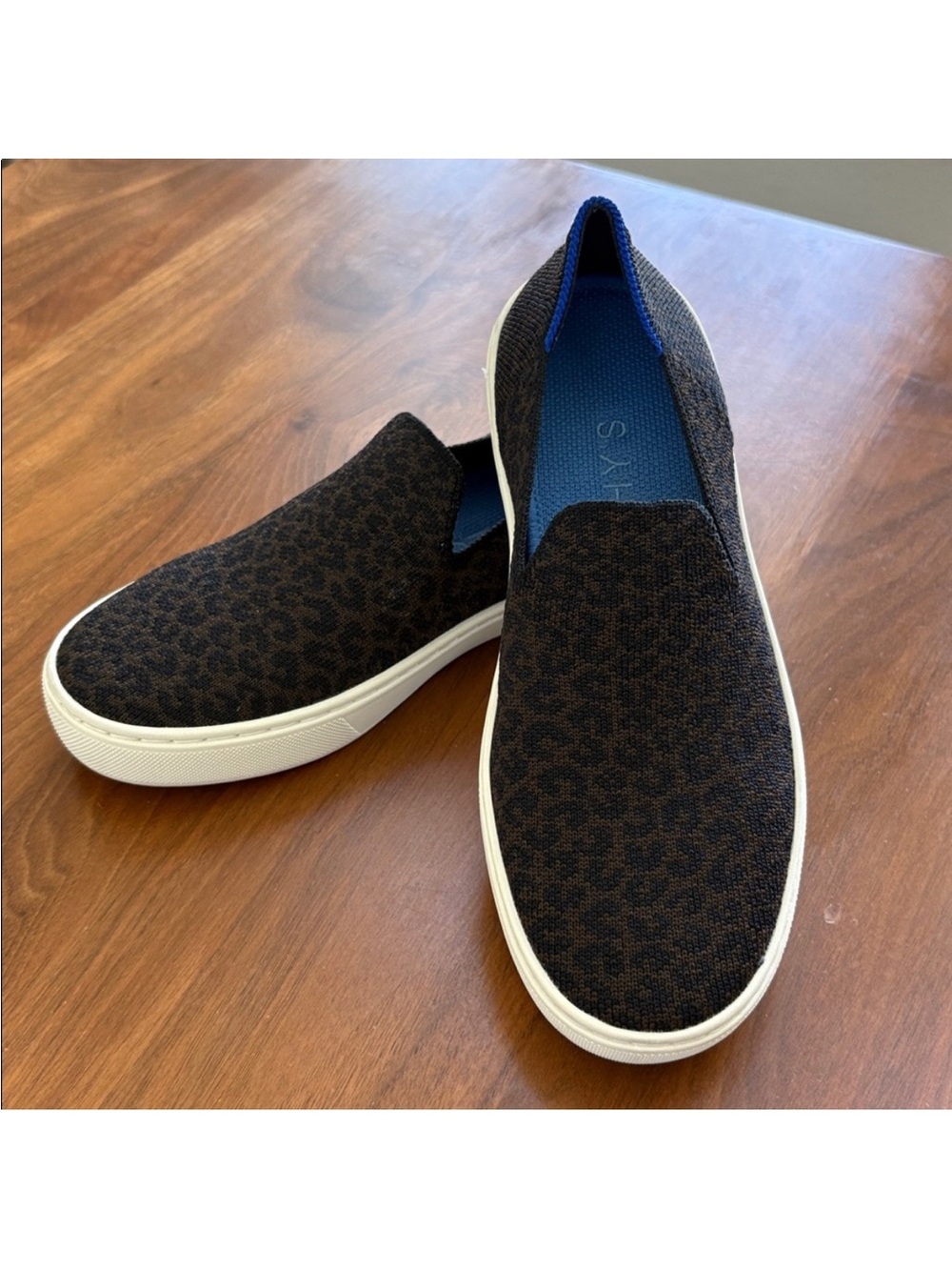 Rothy's The Sneaker Espresso Spot Cheetah Leopard Print Slip On Loafers Size 5.5